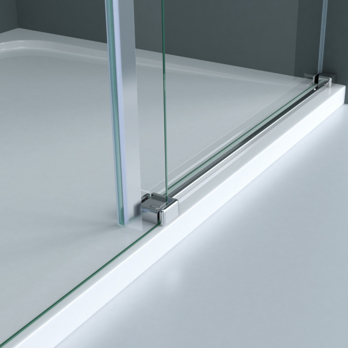 Usa dus Astra T04-2, 100-150 cm, crom, glisanta, sticla securizata 8 mm transparenta [4]