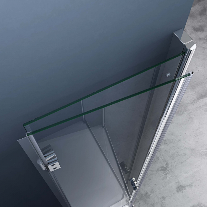 Usa dus Astra T26, 70-100 cm, crom, pliabila, stanga sau dreapta, sticla securizata 6 mm transparenta [9]