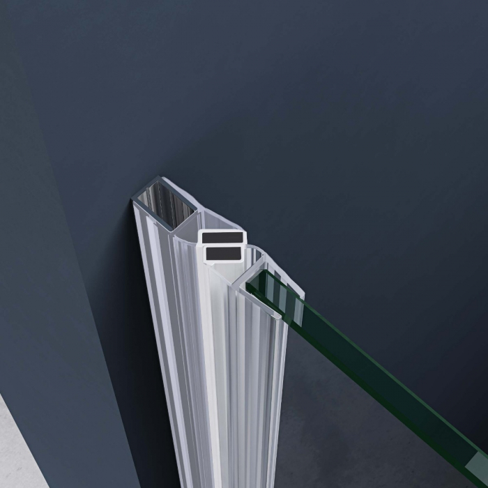 Usa dus Astra T26, 70-100 cm, crom, pliabila, stanga sau dreapta, sticla securizata 6 mm transparenta [3]