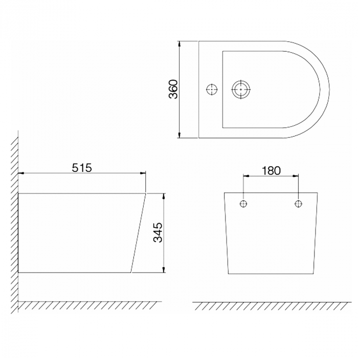 Vas bideu Astra-D108 alb 515x360x345mm, suspendabil, ceramic cu preaplin [5]