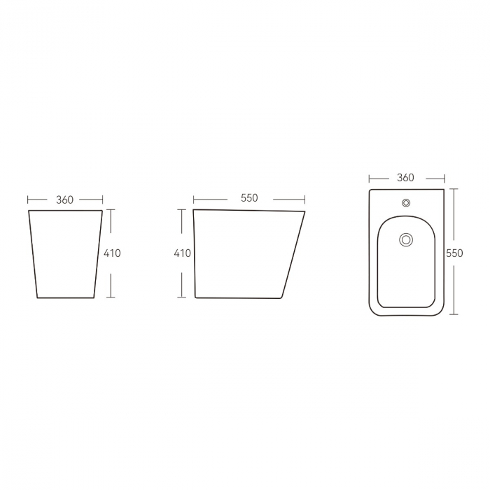 Vas bideu Astra-D112 alb 550x360x410mm, montaj pe podea, ceramic cu preaplin [7]