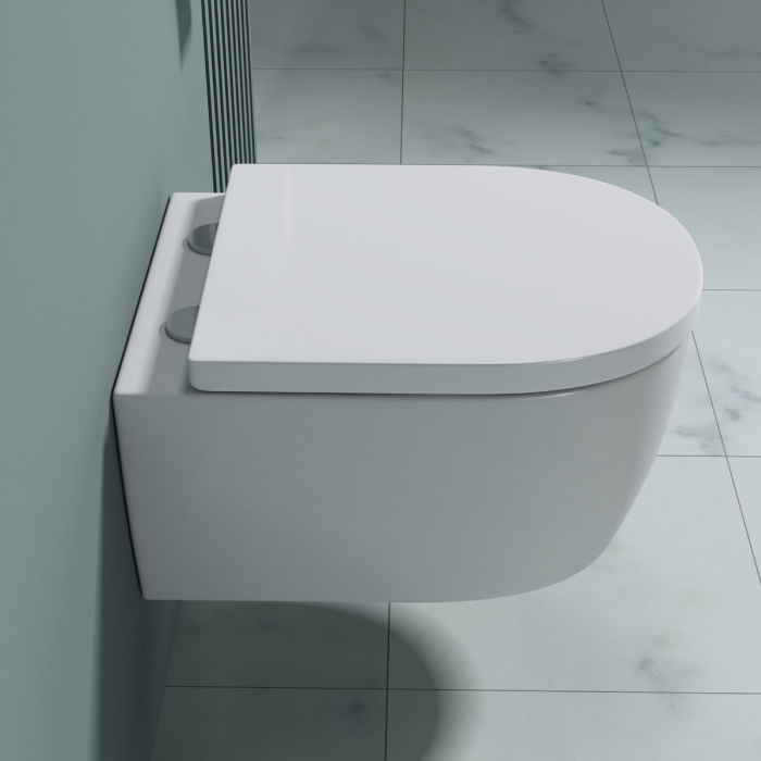 Vas WC Astra-106 suspendabil, Rimless, Softclose, alb [3]
