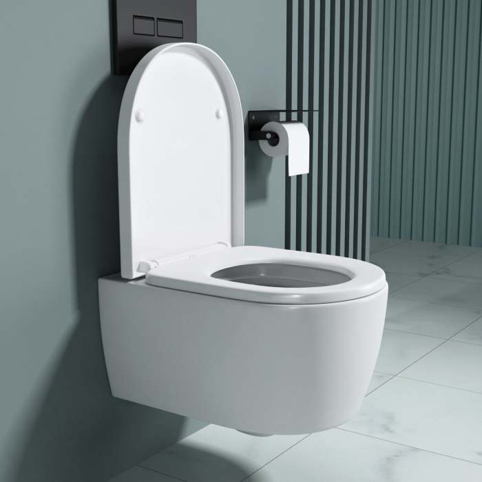 Vas WC Astra-106 suspendabil, Rimless, Softclose, alb [4]