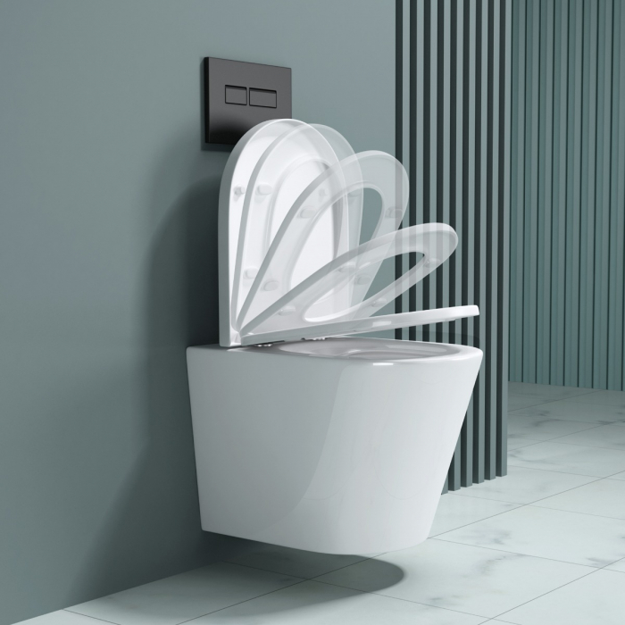 Vas WC Astra-108 suspendabil, Rimless, Softclose, alb [4]