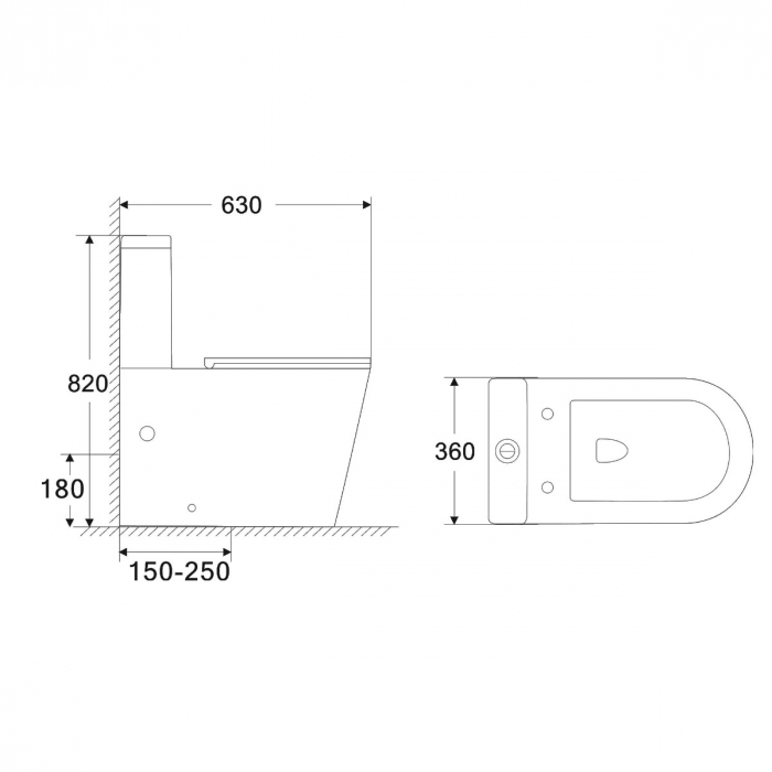 Vas WC Astra-108T, Rimless, cu rezervor, montaj pe podea, SoftClose [10]