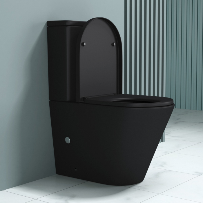 Vas WC Astra-108TN Negru, Rimless, cu rezervor, montaj pe podea, SoftClose [2]
