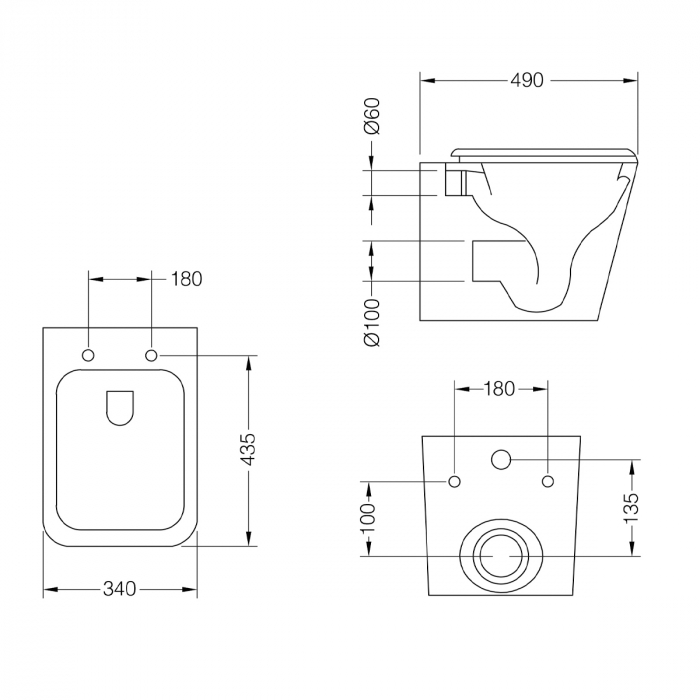 Vas WC Astra-112 suspendabil, Rimless, Softclose, negru mat [7]