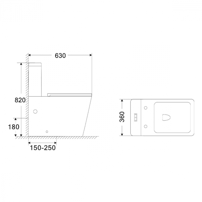 Vas WC Astra-112T, Rimless, cu rezervor, montaj pe podea, SoftClose [10]