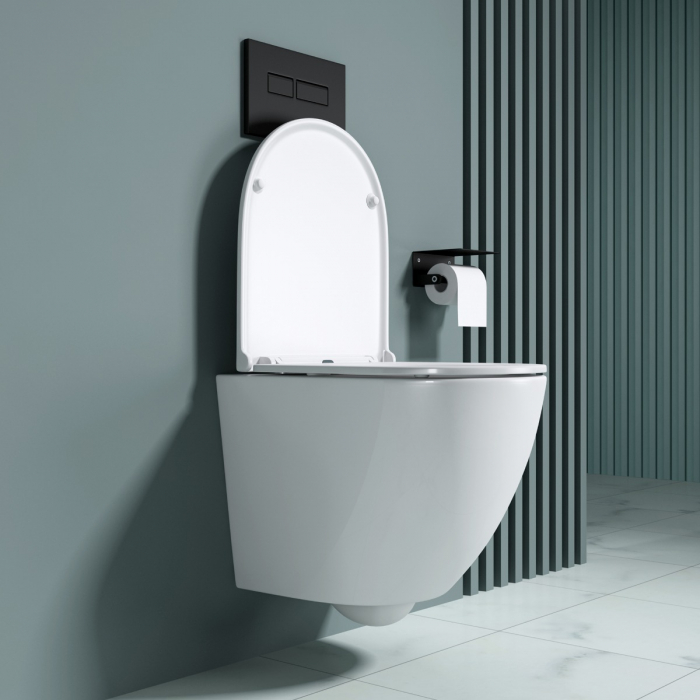 Vas WC Astra-179A suspendabil, Rimless, Softclose, alb [3]