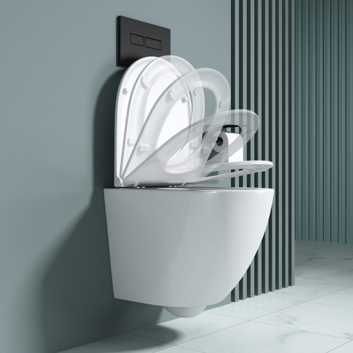 Vas WC Astra-179A suspendabil, Rimless, Softclose, alb [5]