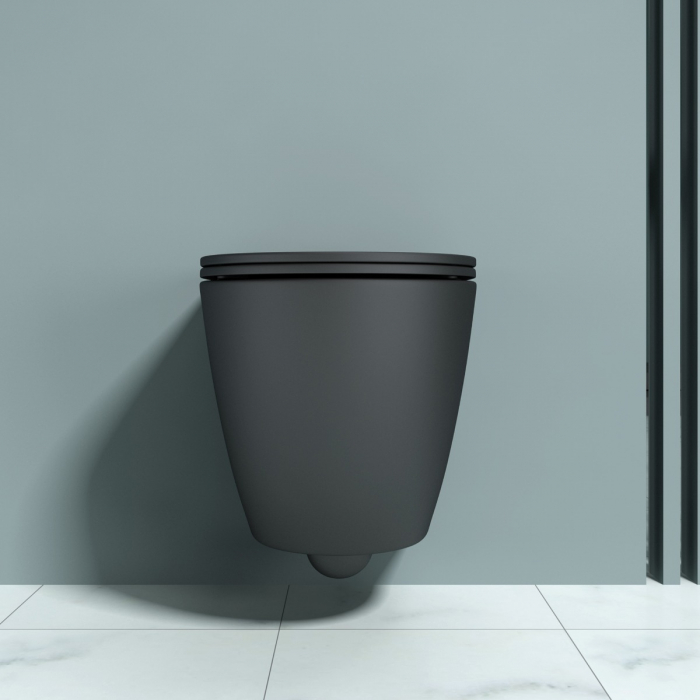 Vas WC Astra-179N suspendabil, Rimless, Softclose, negru [2]