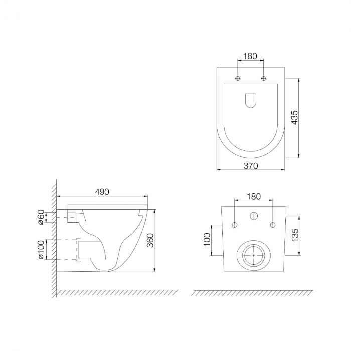 Vas WC Astra-179N suspendabil, Rimless, Softclose, negru [9]