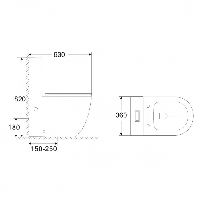 Vas WC Astra-179T, Rimless, cu rezervor, montaj pe podea, SoftClose [9]
