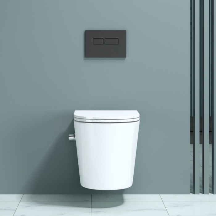 Vas WC Astra-601 cu functie bideu suspendabil, Rimless, scaun detașabil cu Softclose, alb [3]