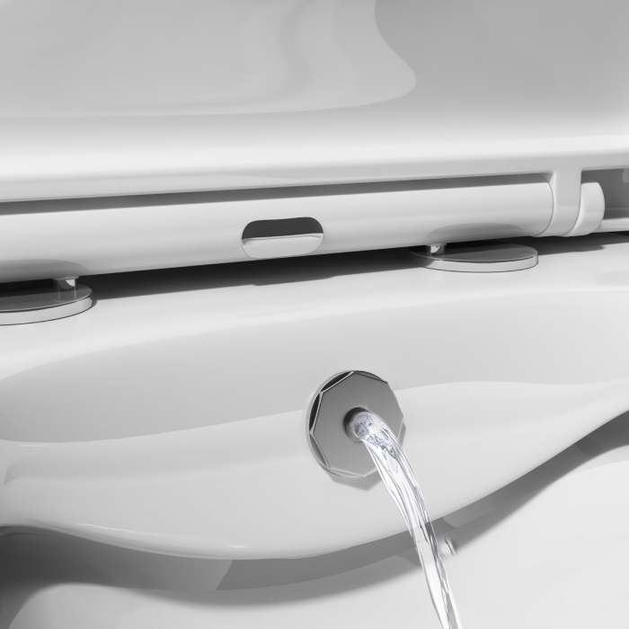 Vas WC Astra-601 cu functie bideu suspendabil, Rimless, scaun detașabil cu Softclose, alb [6]