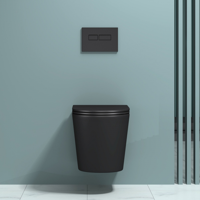 Vas WC Astra-A108 suspendabil, Rimless, Softclose, negru [8]