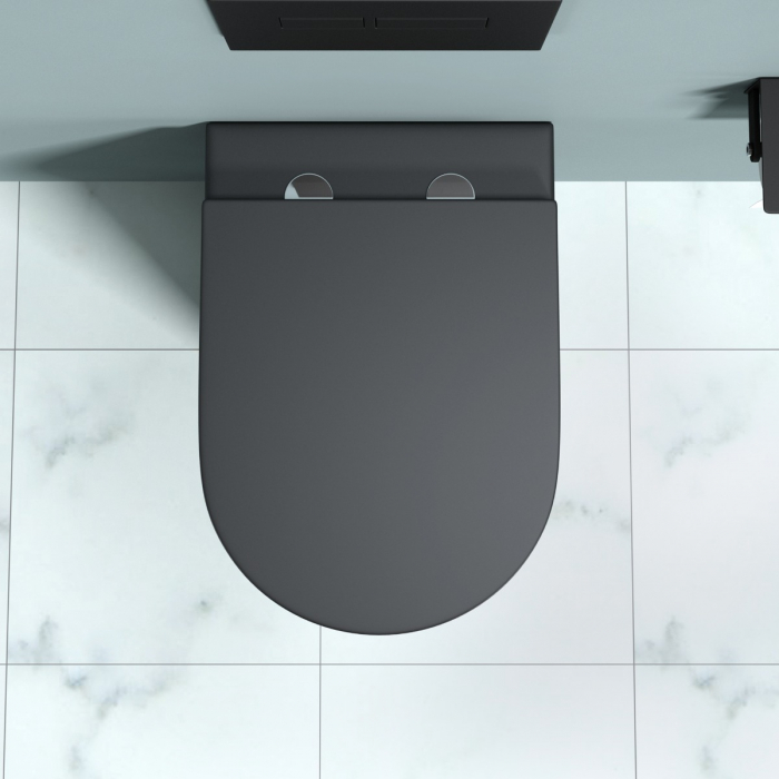 Vas WC Astra-A108 suspendabil, Rimless, Softclose, negru [2]