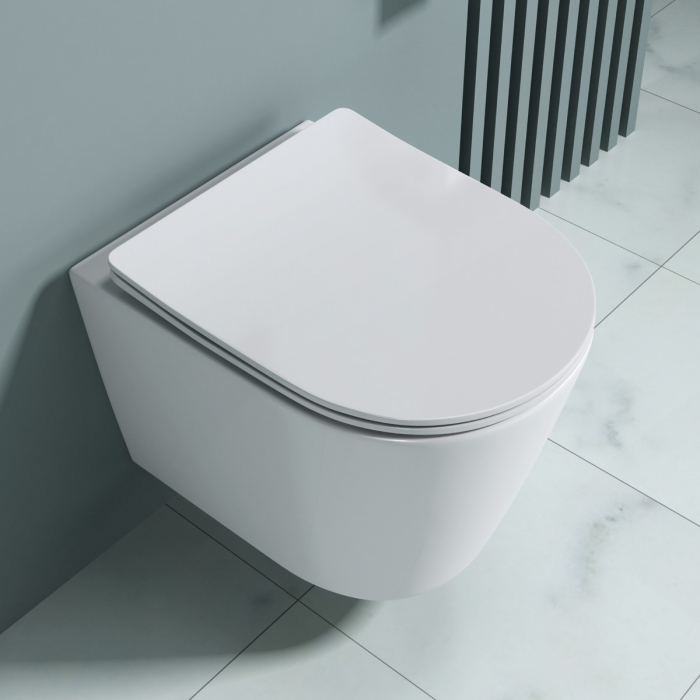 Vas WC Astra-A108short suspendabil, Rimless, Softclose, alb [3]