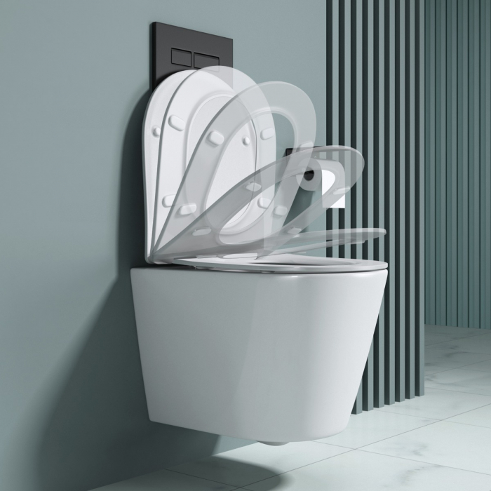 Vas WC Astra-A108short suspendabil, Rimless, Softclose, alb [2]