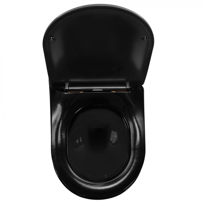 Vas WC CARLO Mini Rimless Duroplast Flat Black Gold Edge [4]