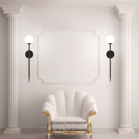 Aplica de perete neagra moderna 52cm APP577-1W [3]