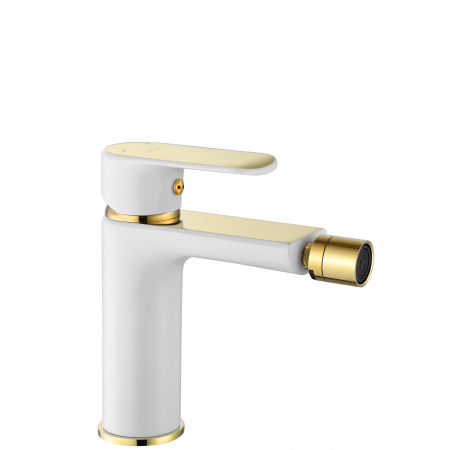 Baterii Bideu - Baterie Bideu Bloom White Gold, montaj pe bideu, alama, alb sau auriu, perlator aer