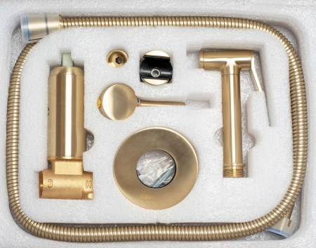 Baterie Bideu Lungo Loop Gold Brush, montaj incastrat, alama, auriu [5]