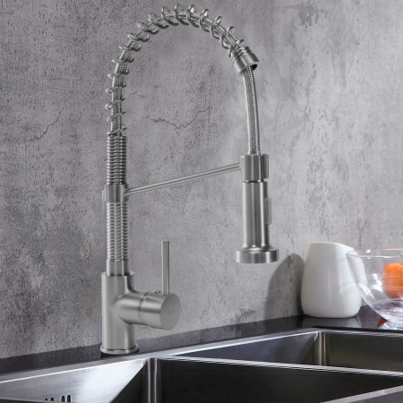 Baterie bucătărie Spring Nickel Brush INOX [5]