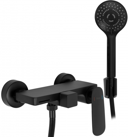 Baterii Cadă - Baterie cada Berg Black, montaj pe perete, alama, negru