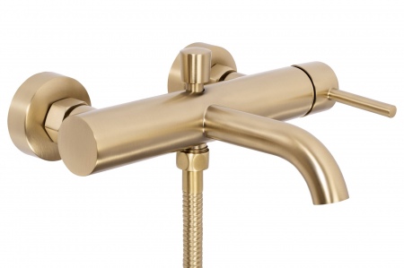 Baterie cada Lungo Brush Gold, montaj pe perete, alama, auriu, perlator aer [3]
