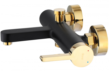 Baterie cada Polo Black Gold, montaj pe perete, alama, negru, perlator aer [3]