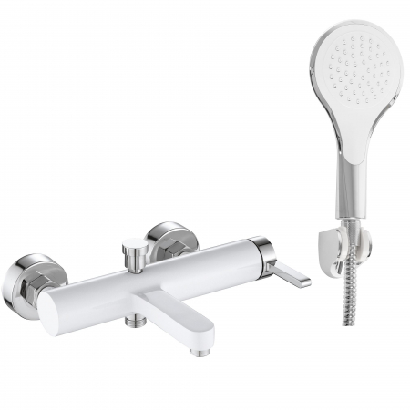 Baterii Cadă - Baterie cada Polo White Chrom, montaj pe perete, alama, crom, perlator aer