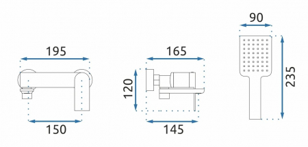 Baterie cada Storm Chrome, montaj pe perete, alama, crom [3]