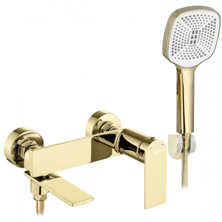 Baterii Cadă - Baterie cada Storm Gold, montaj pe perete, alama, auriu