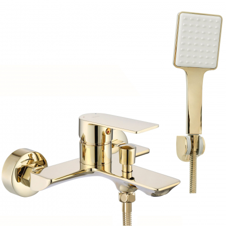 Baterii Cadă - Baterie cada Urban Gold, montaj pe perete, alama, auriu, perlator aer