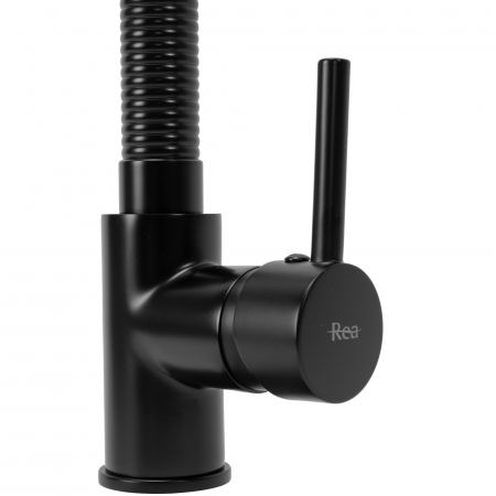 Baterie de bucătărie Spring negru black Dus flexibil [3]