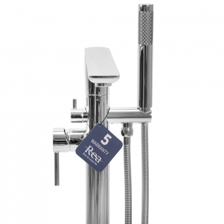 Baterie de podea Flores Chrome, montaj pe podea freestanding, alama, crom [2]