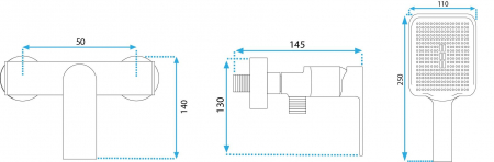 Baterie dus Hass Brush Gold, montaj pe perete, alama, auriu, perlator aer [5]
