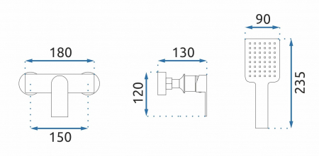 Baterie dus si cada Urban Black, montaj pe perete, alama, negru [5]