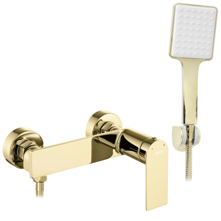 Baterii Duș - Baterie dus Storm Gold, montaj pe perete, alama, auriu
