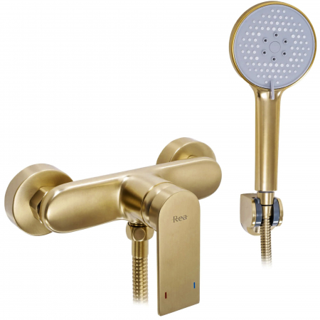 Baterii Duș - Baterie dus Verso Gold, montaj pe perete, alama, auriu