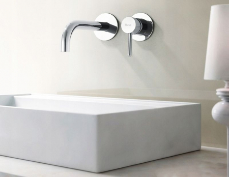 Baterie incastrata Lungo Crom + Box, montaj pe perete sau incastrat, alama, crom, perlator aer [1]