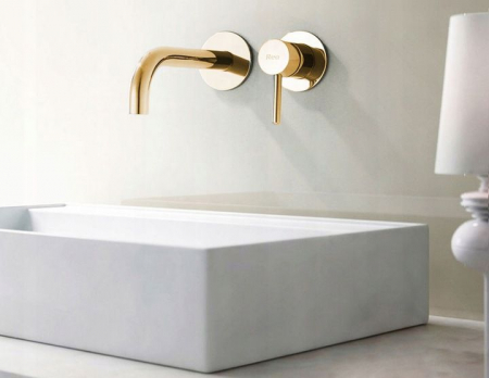 Baterie incastrata Lungo Gold Auriu + Box, montaj pe perete sau incastrat, alama, auriu, perlator aer [2]