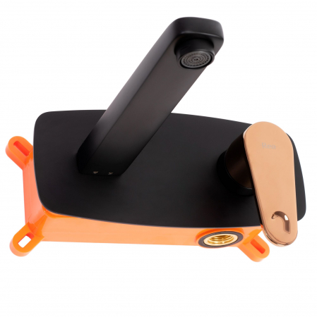 Baterie incastrata Mild Black Rose Gold + Box, montaj pe perete sau incastrat, alama, negru sau auriu, perlator aer [1]