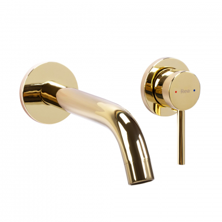 Baterie incastrata Owen Gold + Box, montaj pe perete sau incastrat, alama, auriu, perlator aer [1]