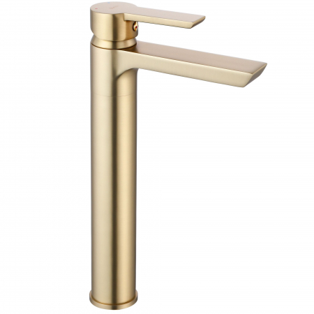 Baterii Lavoar - Baterie lavoar Argus Gold Brush High, montaj pe blat sau lavoar, alama, auriu, perlator aer