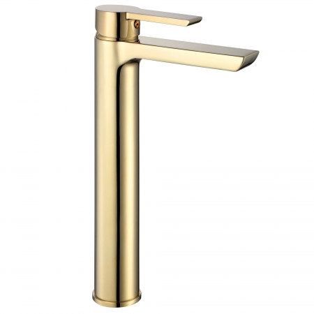 Baterii Lavoar - Baterie lavoar Argus Gold High, montaj pe blat sau lavoar, alama, auriu, perlator aer