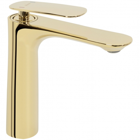 Baterie lavoar Berg Gold Low, montaj pe blat sau lavoar, alama, auriu, perlator aer [2]