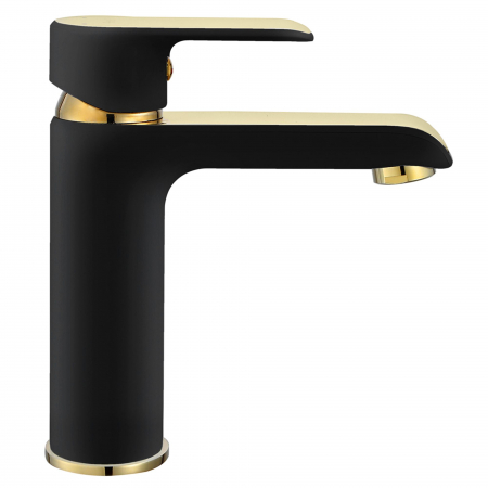 Baterie lavoar Bloom Black Gold Low, montaj pe blat sau lavoar, alama, negru sau auriu, perlator aer [2]
