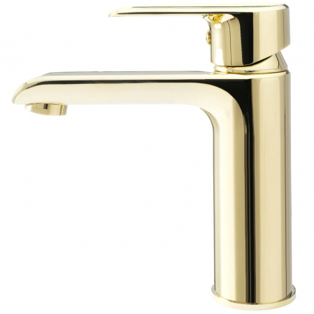 Baterie lavoar Bloom Gold Low, montaj pe blat sau lavoar, alama, auriu, perlator aer [4]